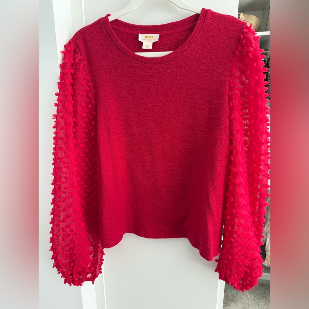 Maeve Red Women's Long-Sleeve Top